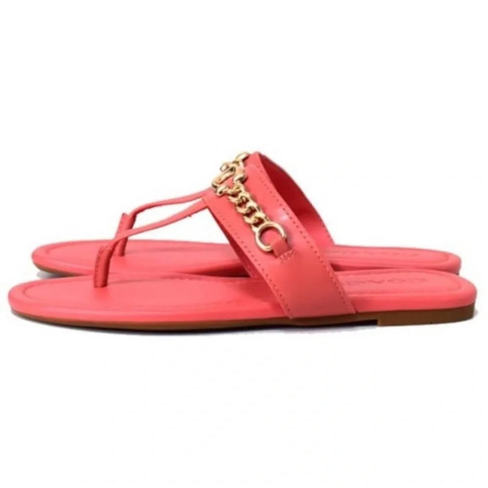 ✨Host Pick✨ Coach Jaclyn Leather Chain Thong Sandals